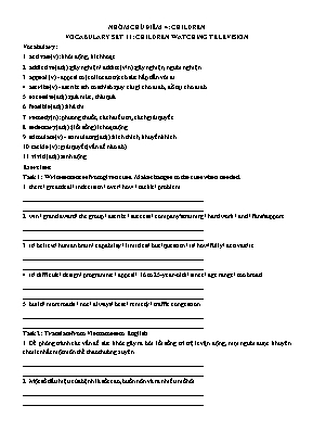 Luyện thi IELTS - Vocabulary set 11 Children watching television